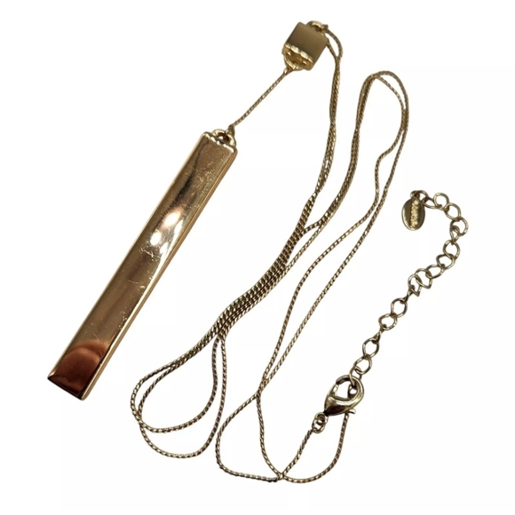 Linea By Louis Dell'Olio QVC Goldtone Vertical Bar Y-Drop Minimalist Necklace - Picture 5 of 16